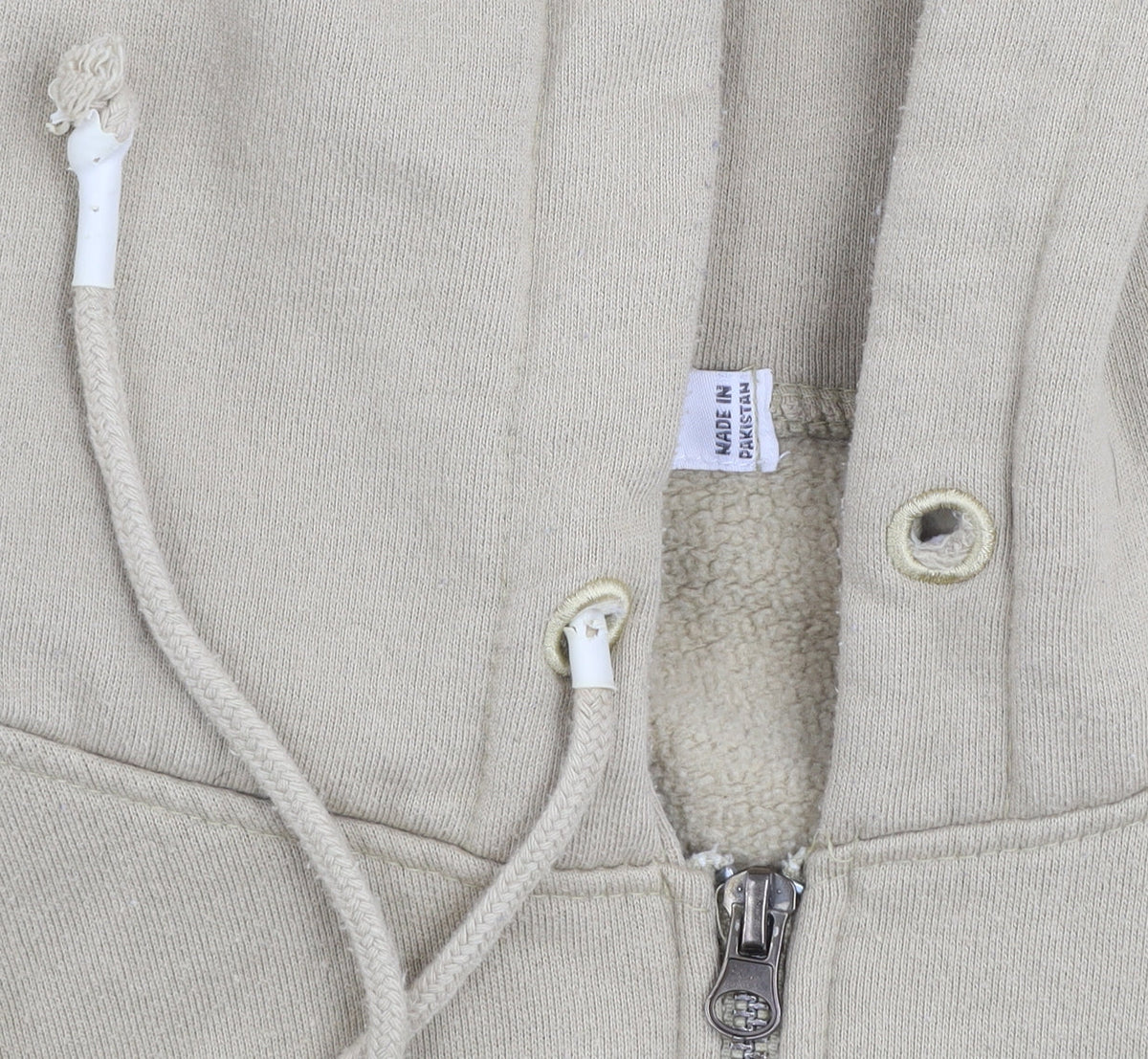 RE_STYLD Women’s Beige Hooded Zip Track Jacket Size 10 Cotton Blend