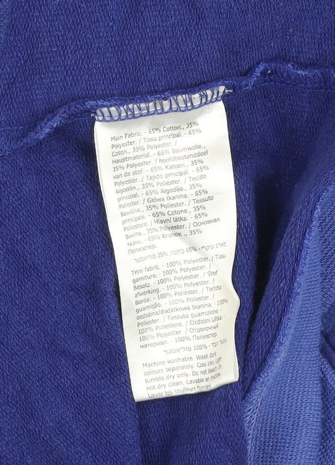 Sugarhill Women Blue Striped Pullover Hoodie Size M Cotton Blend