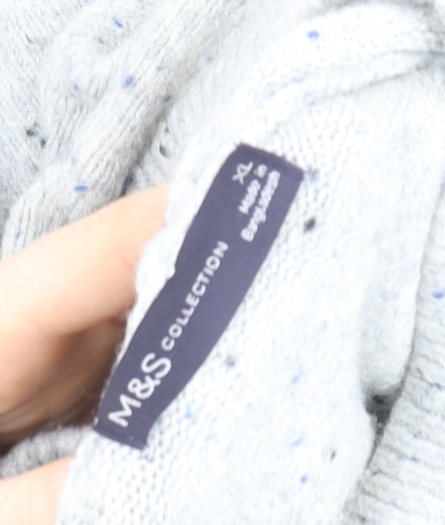 Marks & Spencer Women’s Grey Hooded Pullover Sweater XL Acrylic Blend