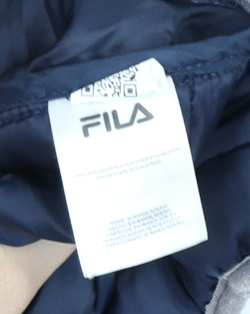 Fila Men's Blue L Hooded Puffer Jacket Waterproof Lightweight