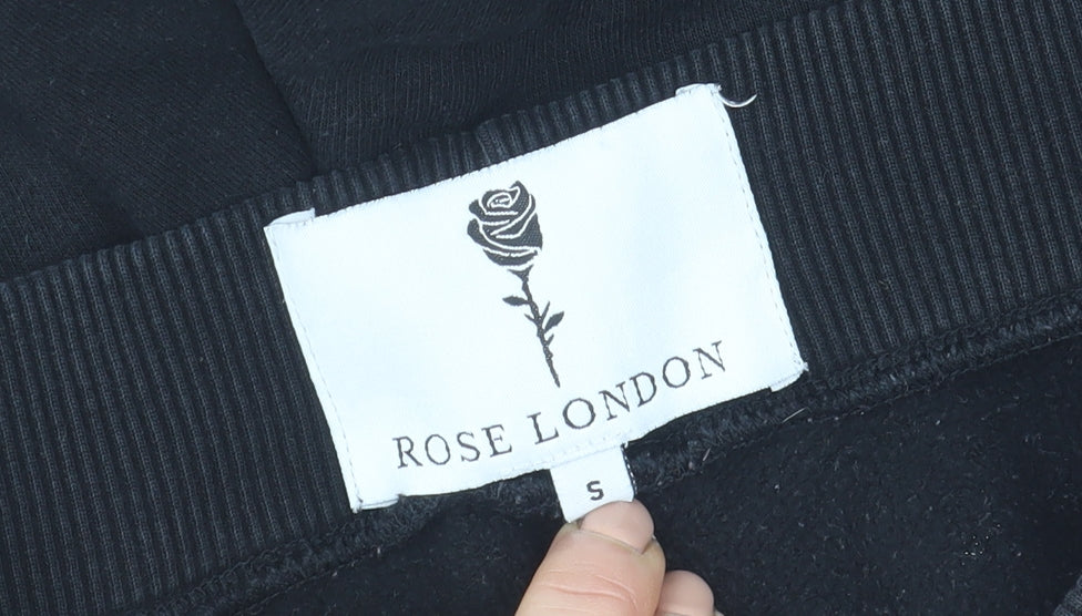 Rose London Men's Red Black Jogger Trousers Size S Colourblock Check