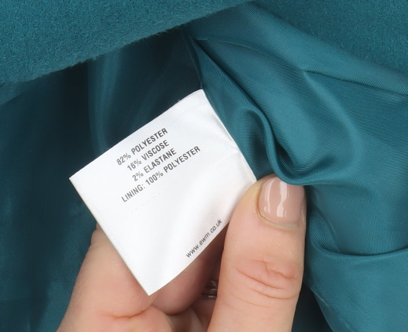 EWM Women’s Green Mid-Length Button Overcoat Size 10 Classic Style
