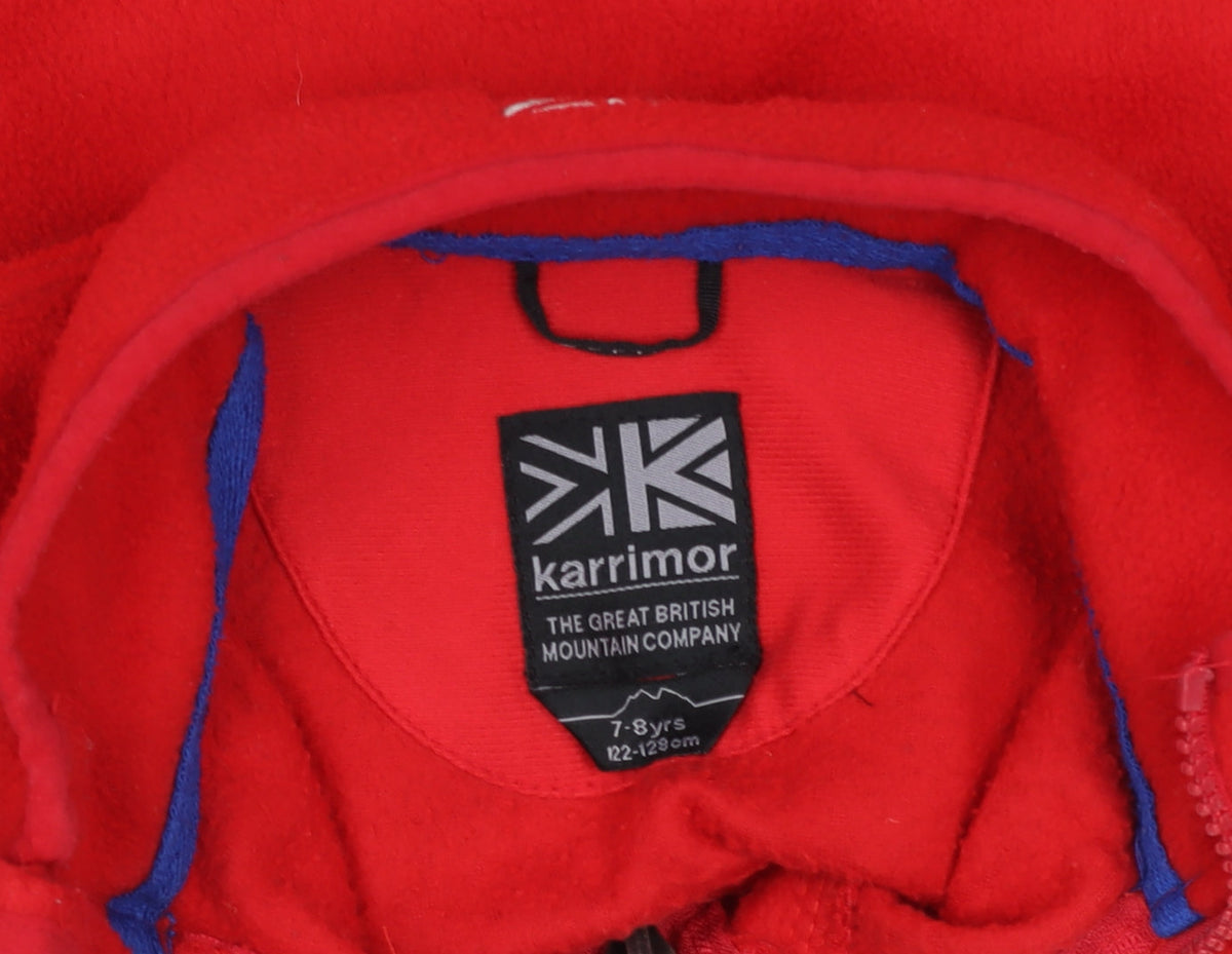 Karrimor Boys Red Full Zip Fleece Sweatshirt 7-8 Years Outdoor Jacket