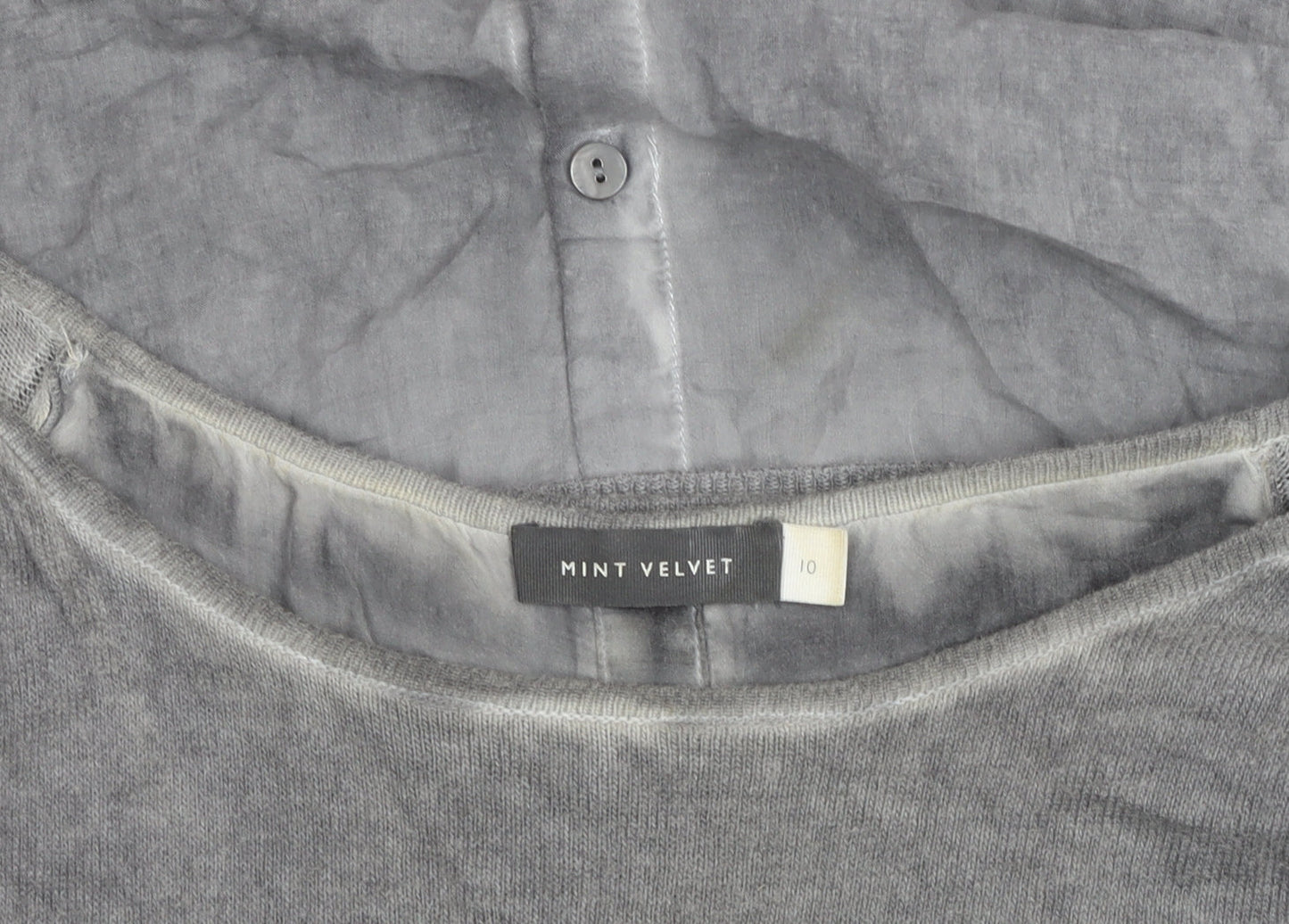 Mint Velvet Women’s Grey Tunic Style Long Sleeve Blouse Size 10