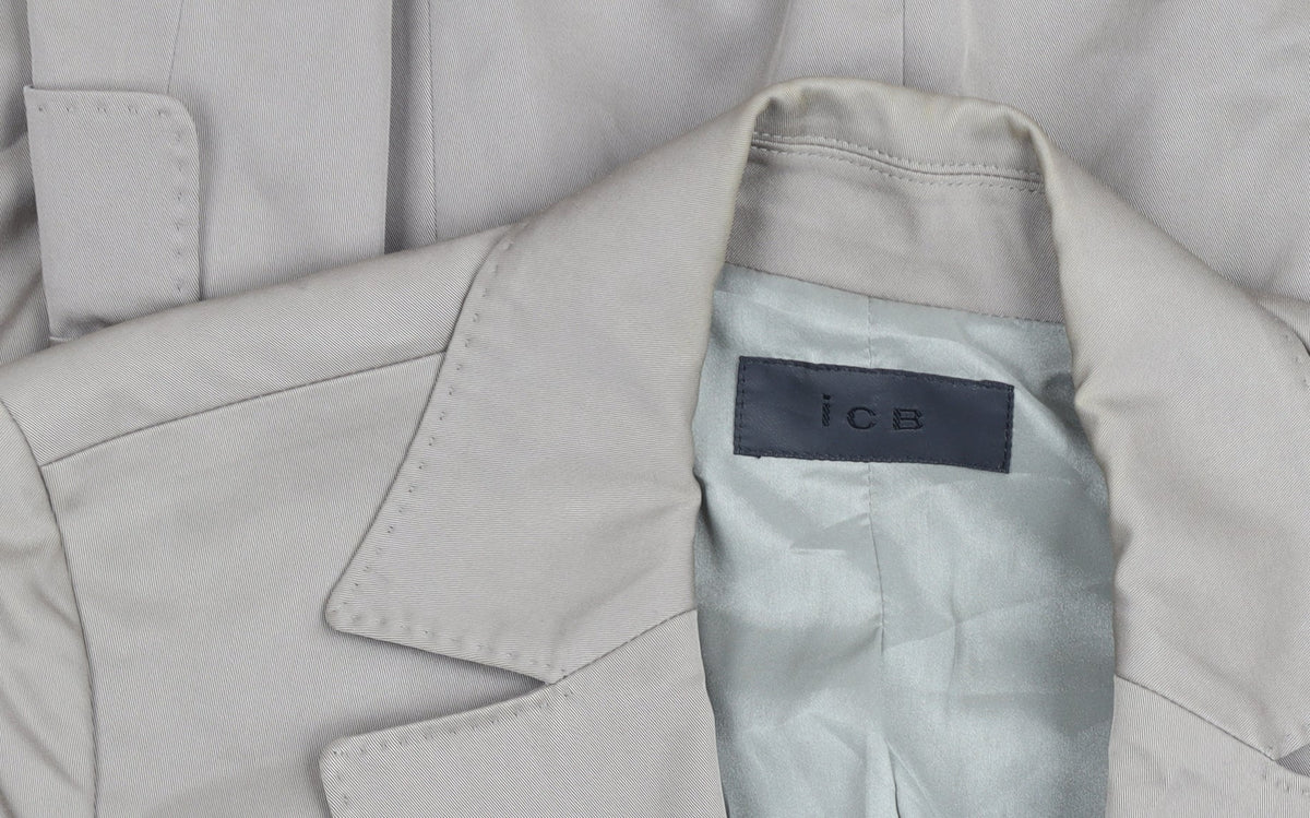 ICB Women's Beige Slim Fit Cotton Blend Blazer Jacket Size 8