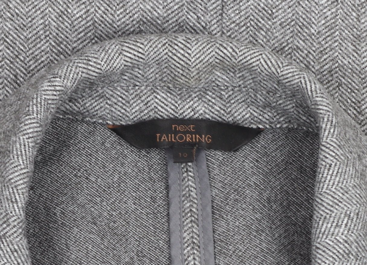 Next Women's Grey Herringbone Tailoring Blazer Size 10