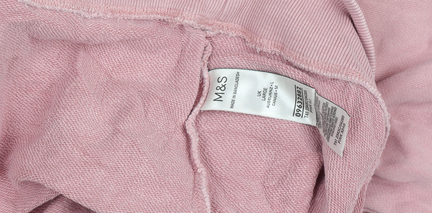 Marks and Spencer Women Pink Large New York City Cotton Sweatshirt
