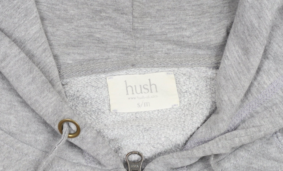 Hush Women's Grey Full Zip Hoodie S/M Cotton Blend Casual