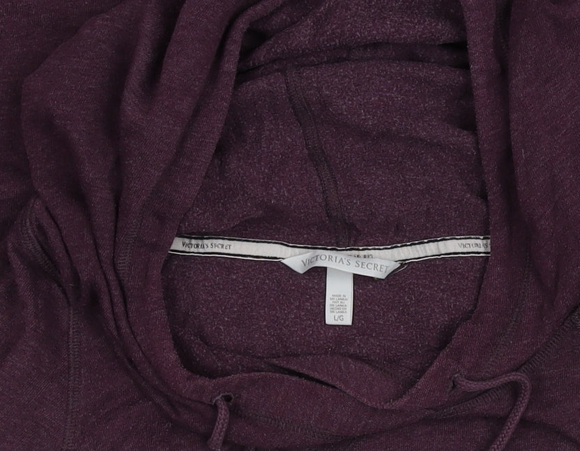 Victoria's Secret Women's Purple Short Sleeve Pullover Hoodie Size L