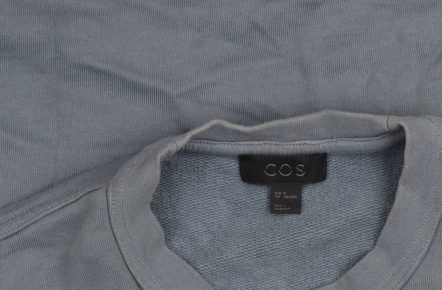 COS Women Blue Cotton Crew Neck Pullover Sweatshirt M