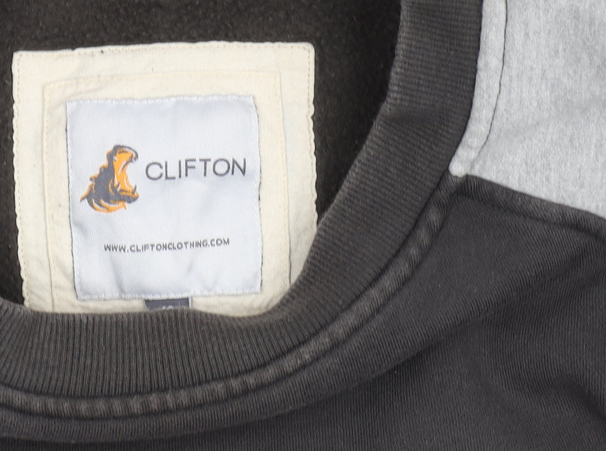 Clifton Women’s Grey & Black Pullover Sweatshirt Size M Graphic Print