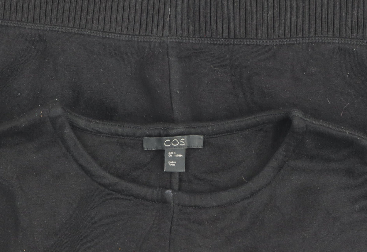 COS Women Black Relaxed Fit Dolman Sleeve Viscose Top Size S