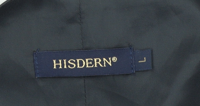 HISDERN Men's Black Formal Waistcoat L Regular Fit Classic Style