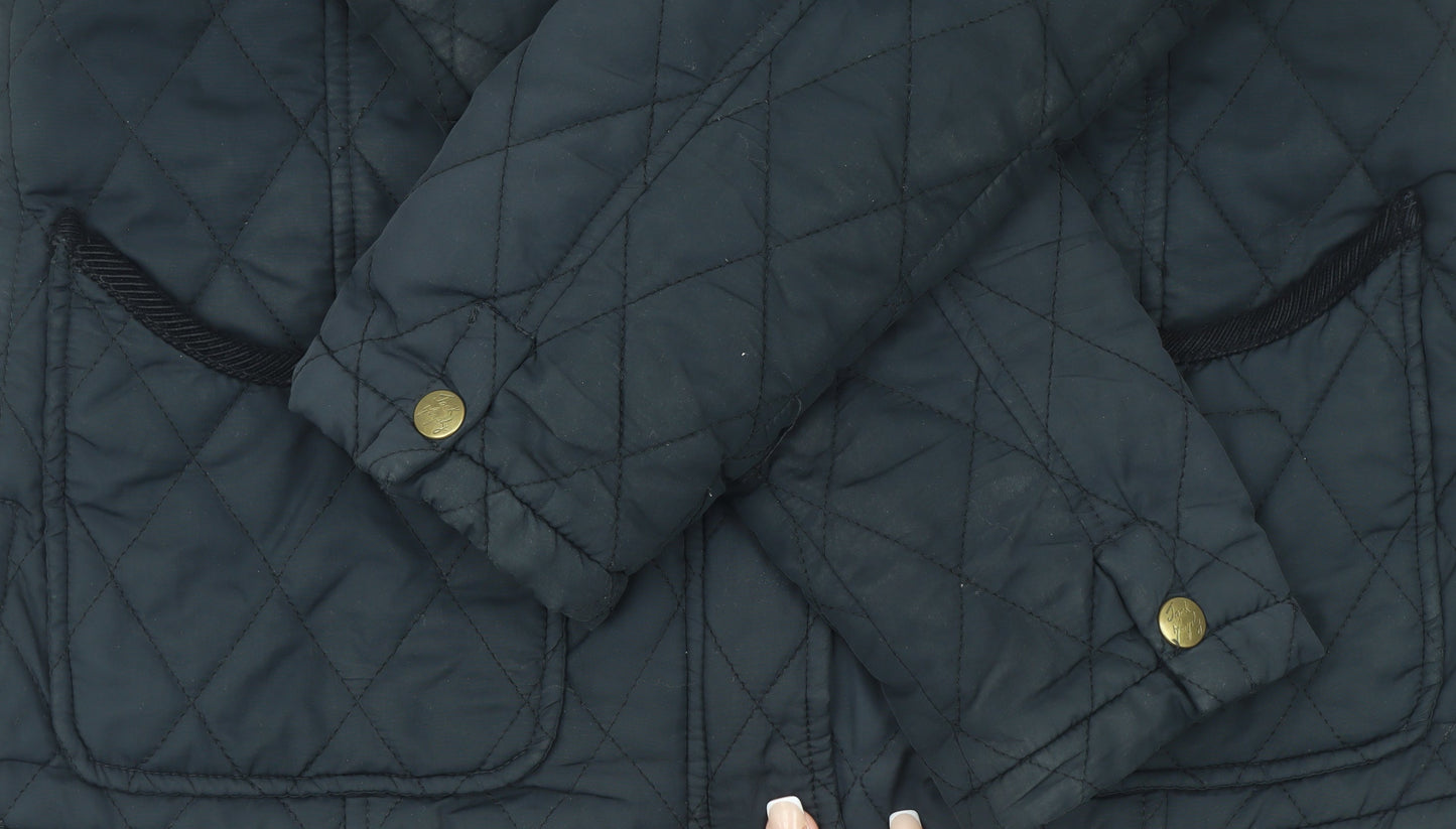 Jack Murphy Womens Black Quilted Jacket Size 10 Regular Padded Coat