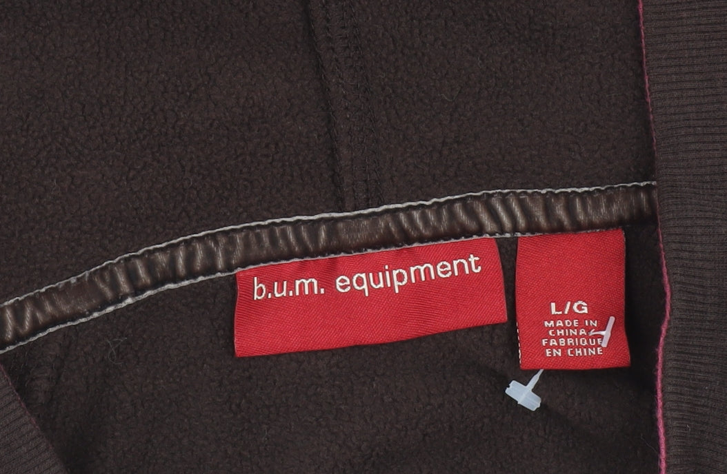 B.U.M. Equipment Women's Brown Pullover Hoodie Size L Fleece