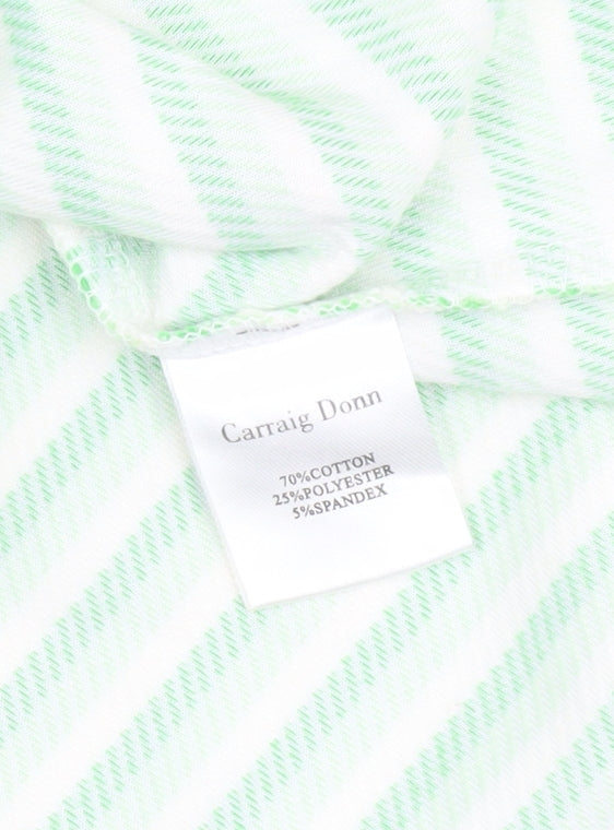 Kelly & Grace Women’s Green Striped Short Sleeve Cotton T-Shirt, Size S