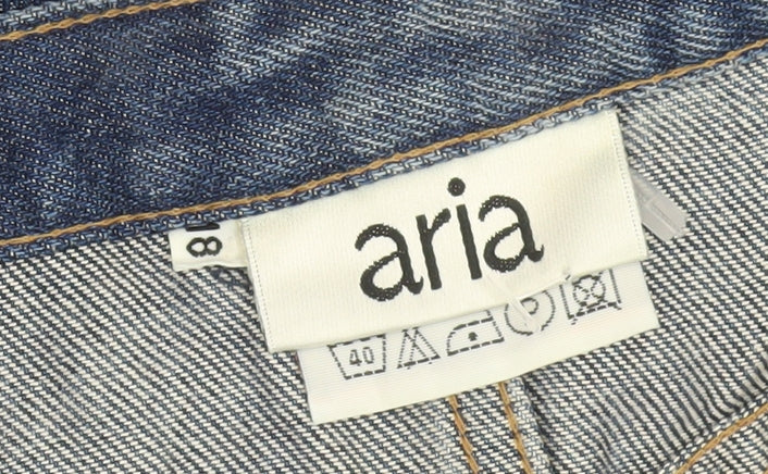 Aria Womens Blue Mid Rise Straight Leg Jeans Size 12