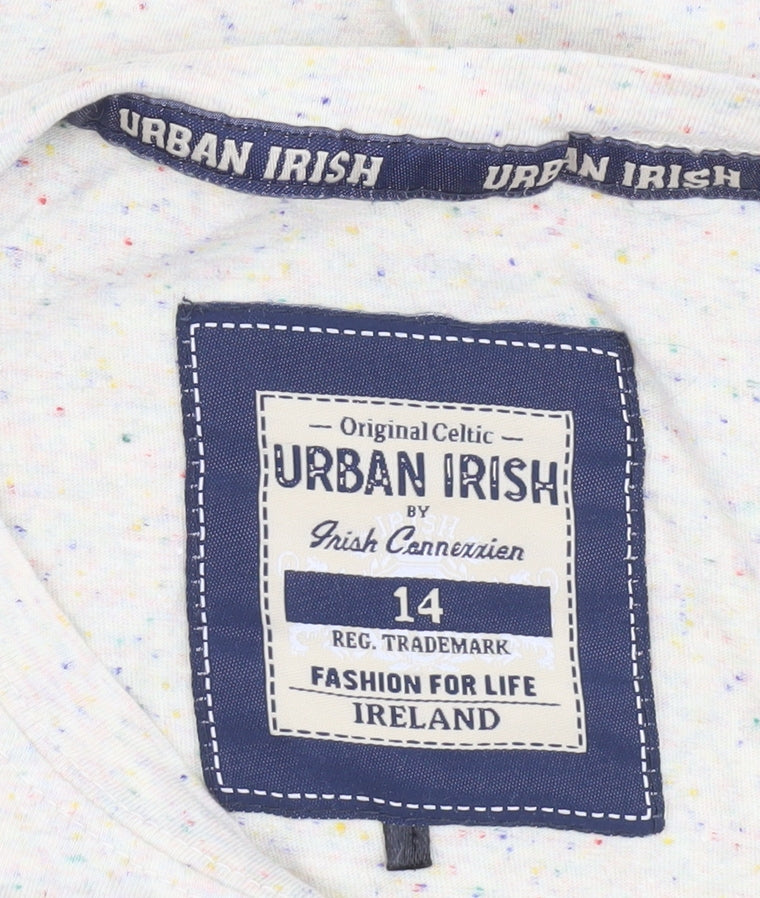 Urban Irish Women's Beige Graphic Belfast T-Shirt Size 14