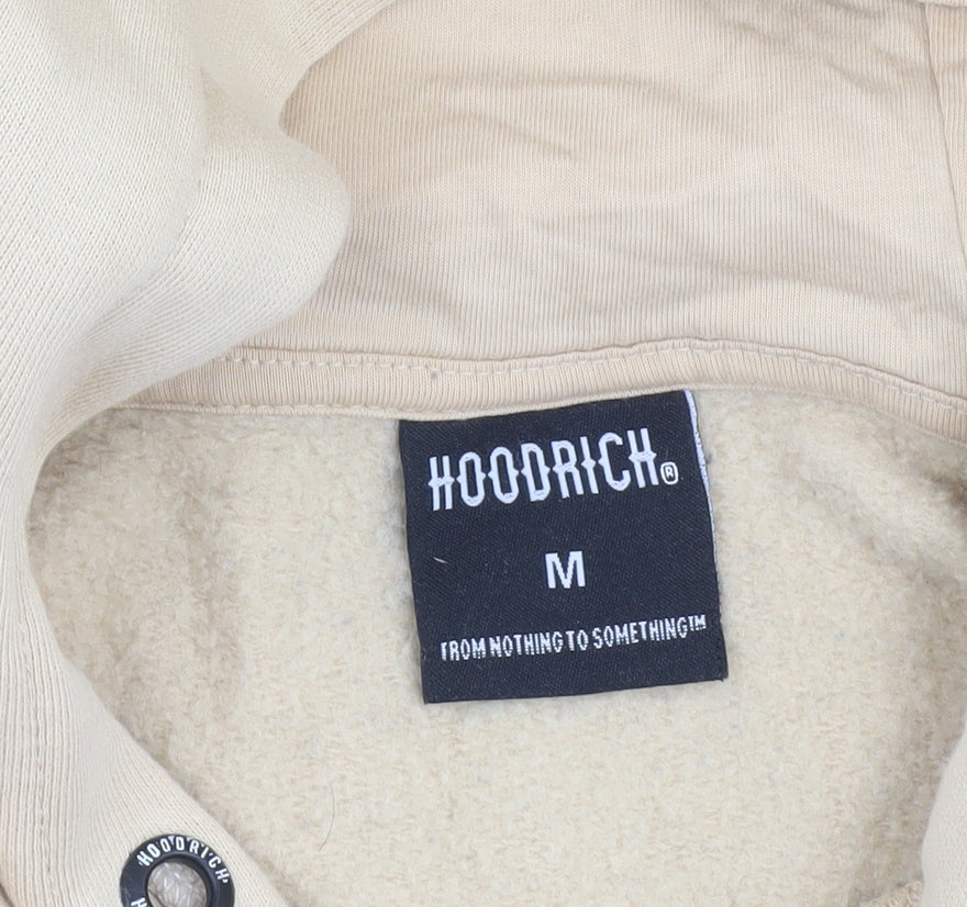 Hoodrich Men’s Beige Pullover Hoodie Medium Fleece Logo Streetwear