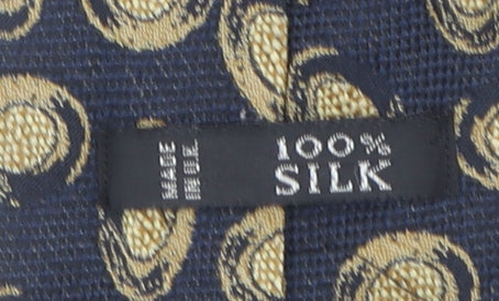 Marks & Spencer St Michael Men's Navy Gold Silk Paisley Tie