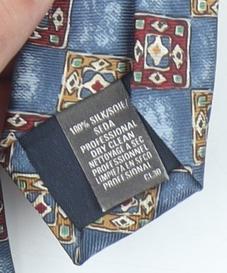 Marks & Spencer Men's Blue Geometric Silk Tie