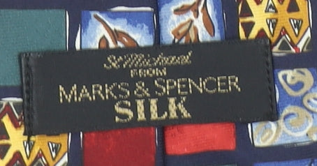 Marks & Spencer Men's Multicoloured Silk Geometric Tie