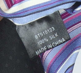 British Tailor Men's Purple Striped Silk Designer Tie One Size