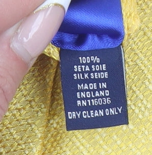 Charles Tyrwhitt Men's Yellow Silk Slim Tie Made in England