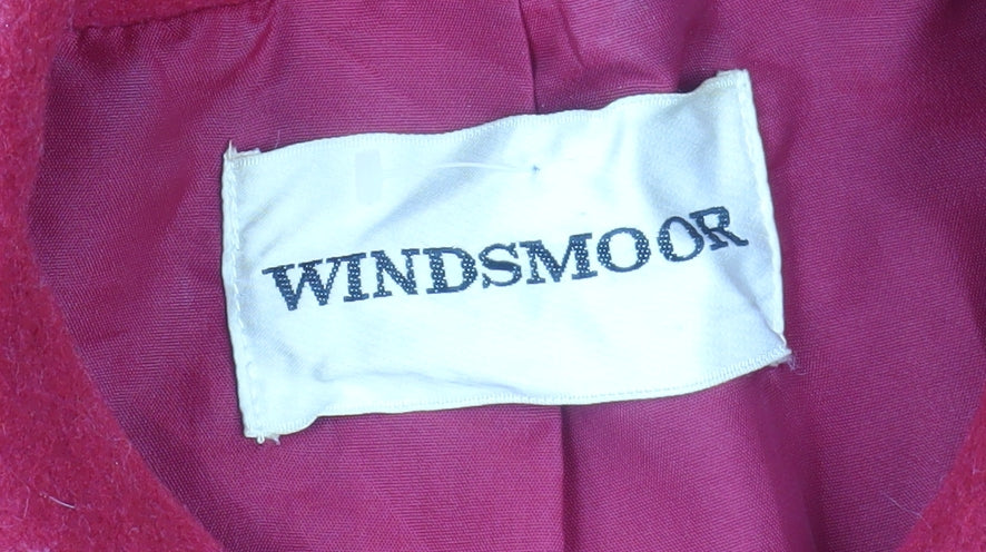 Windsmoor Women’s Red Wool Blend Long Overcoat Size 14