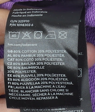 H&M Girls Purple Crew Neck Long Sleeve Pullover Sweatshirt 12-14 Years