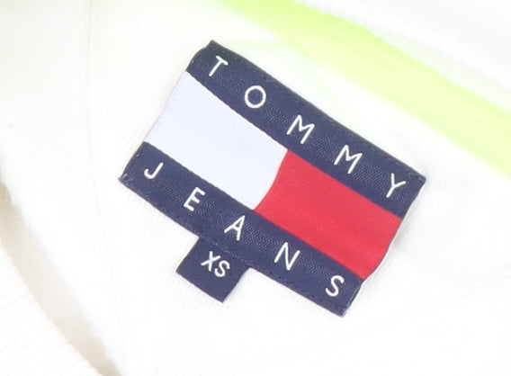 Tommy Jeans Women's White XS Pullover Sweatshirt Sailing Gear Logo Cotton