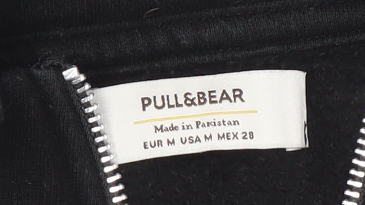 Pull&Bear Womens Black 1/2 Zip High Neck Sweatshirt Size 12
