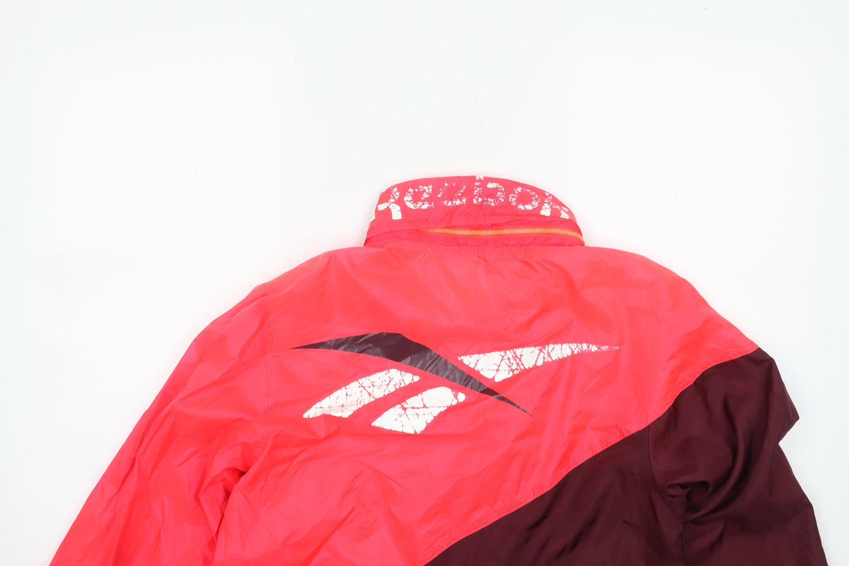 Reebok Women Red Burgundy 90s Retro Windbreaker Jacket S