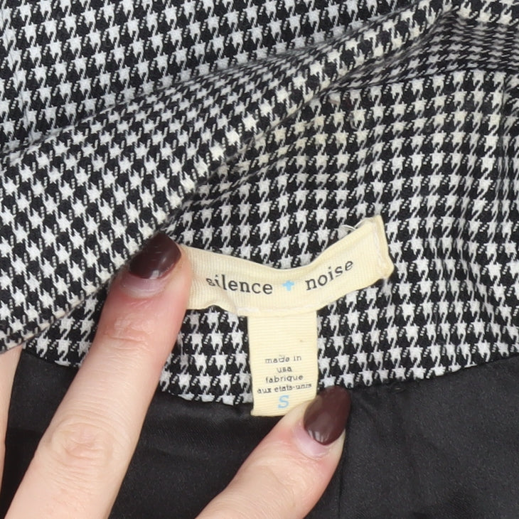 Silence + Noise Women's Black Houndstooth Blazer Size S Single-Breasted