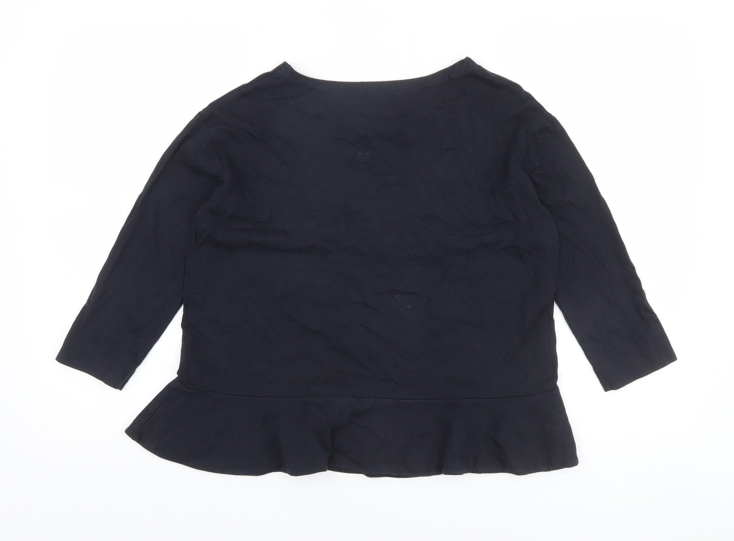 The White Company Womens Black Size 6 Tunic Style Blouse