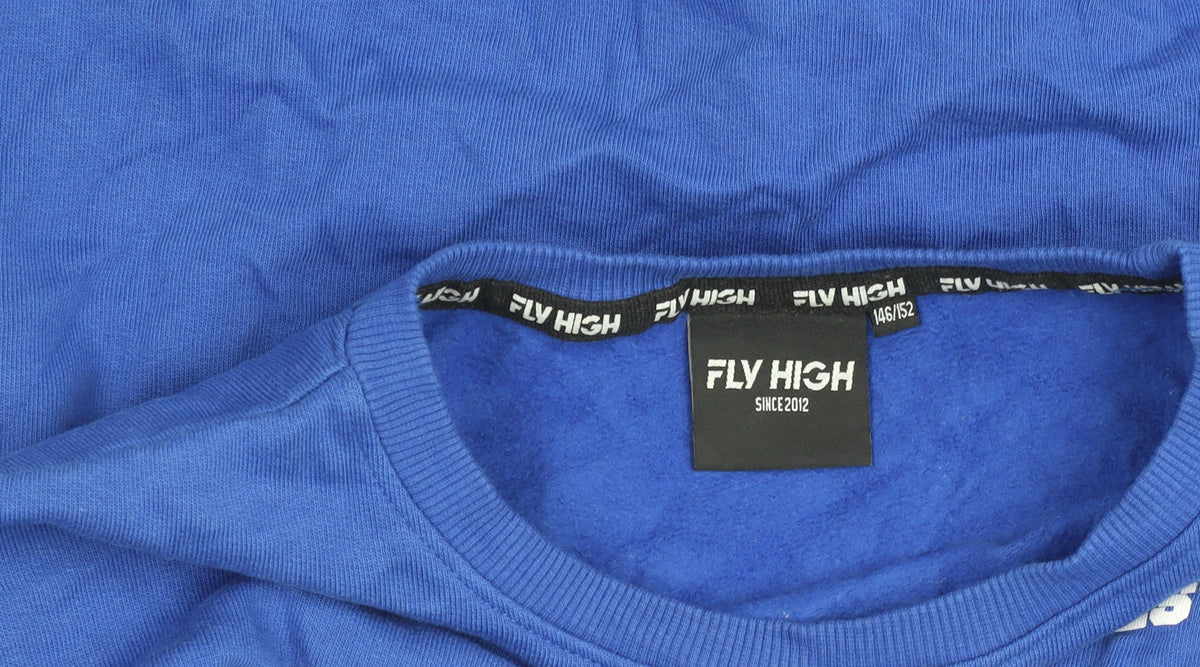 Fly High Boys Blue Graphic Pullover Sweatshirt Size 146 Crew Neck