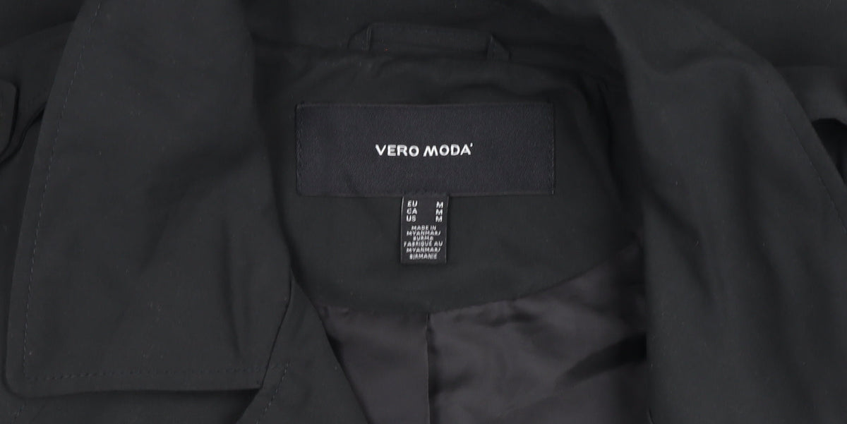 Vero Moda Women's Black Cropped Pea Coat Jacket Size 12