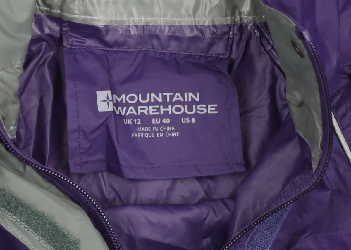 Mountain Warehouse Women Purple Size 12 Waterproof Rain Jacket