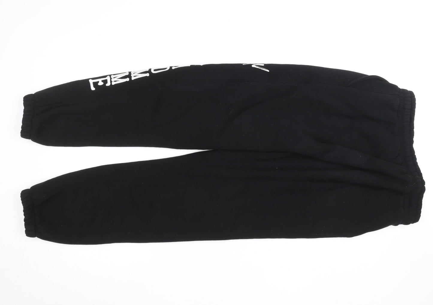 boohooMAN Black Joggers Men's M Milwaukee Print Casual Sweatpants
