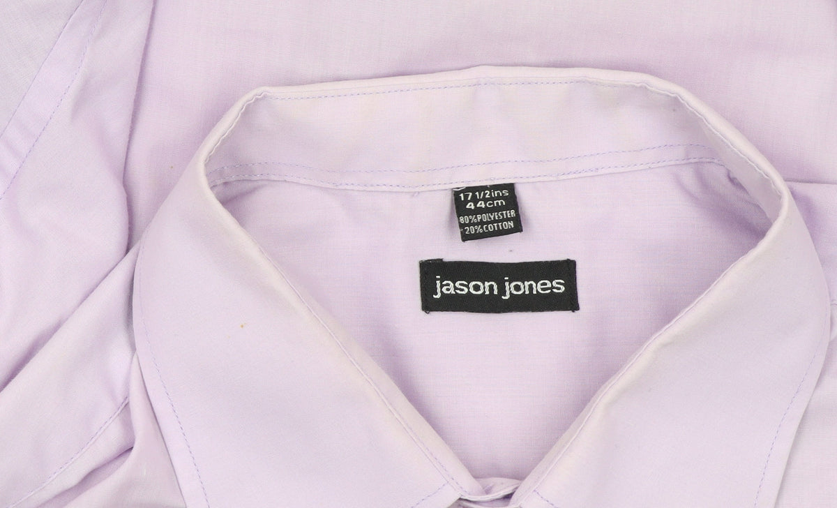 Jason Jones Men’s Purple Long Sleeve Button-Up Shirt Size 17.5 Regular Fit