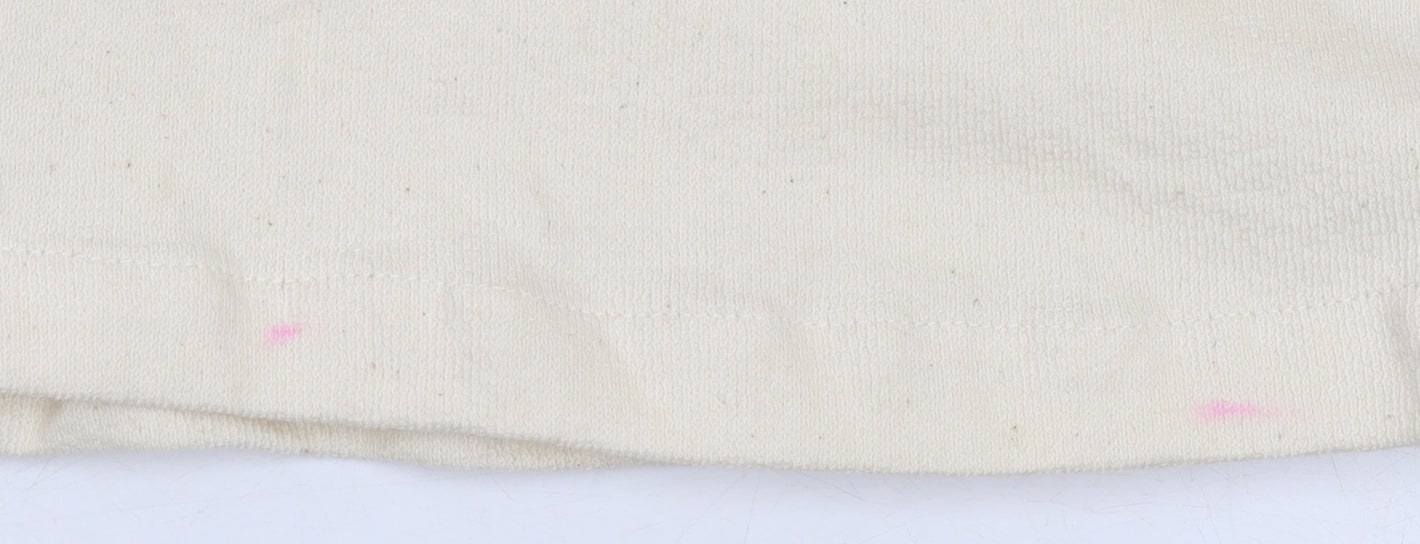 Weekday Women Beige Cotton Short Sleeve Button-Up Shirt XS