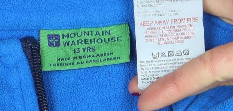 Mountain Warehouse Boys Blue Full Zip Fleece Jacket 13 Years