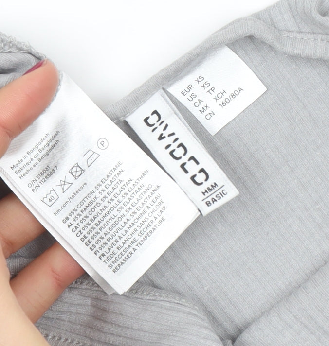 H&M Divided Women’s Grey Tank Dress XS Jersey Cotton Blend