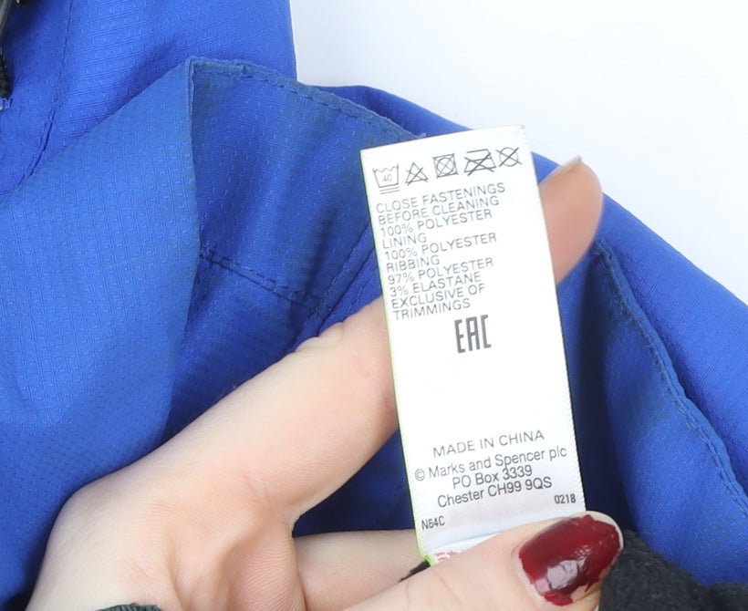 Marks & Spencer Boys Blue Hooded Waterproof Puffer Jacket 3-4 Years