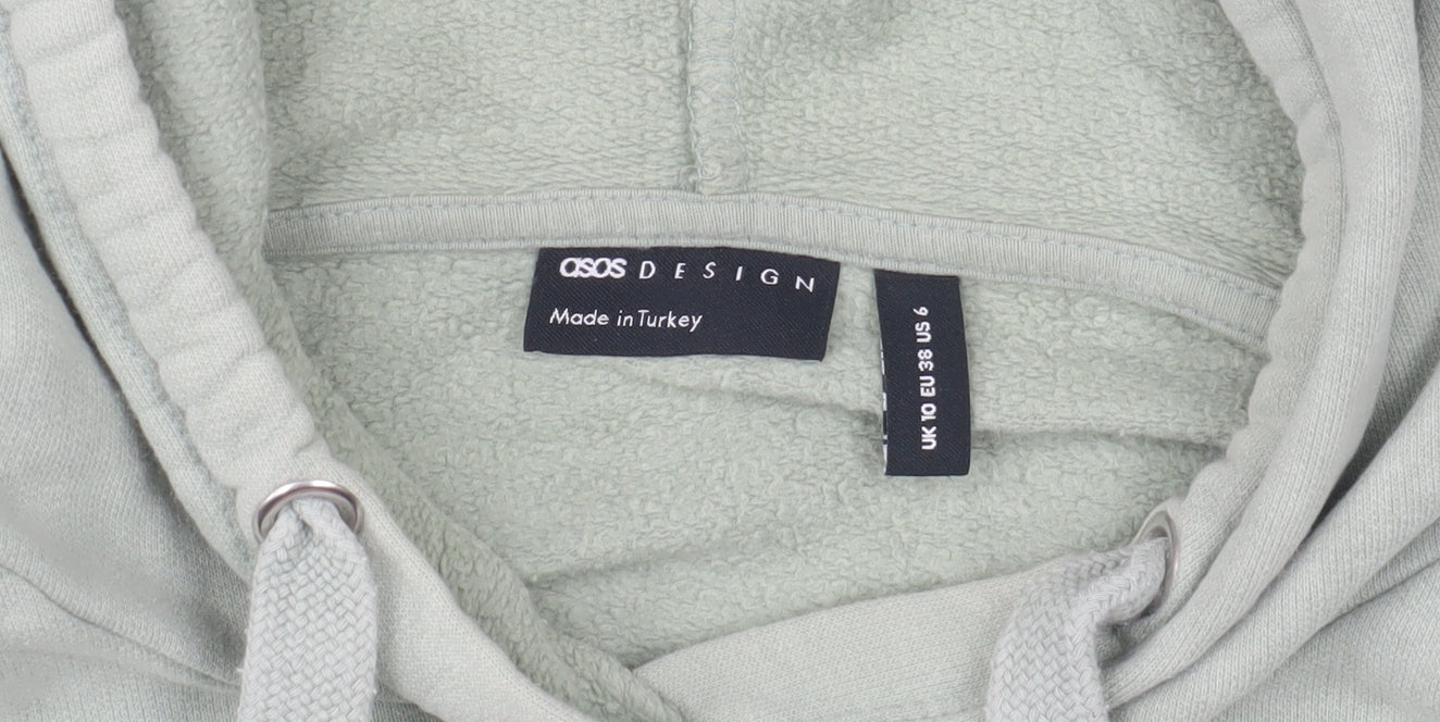 ASOS Design Women’s Green Hoodie UK 10 Cotton Pullover