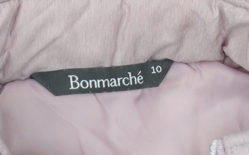 Bonmarché Women Pink Size 10 Padded Lightweight Zip Waistcoat