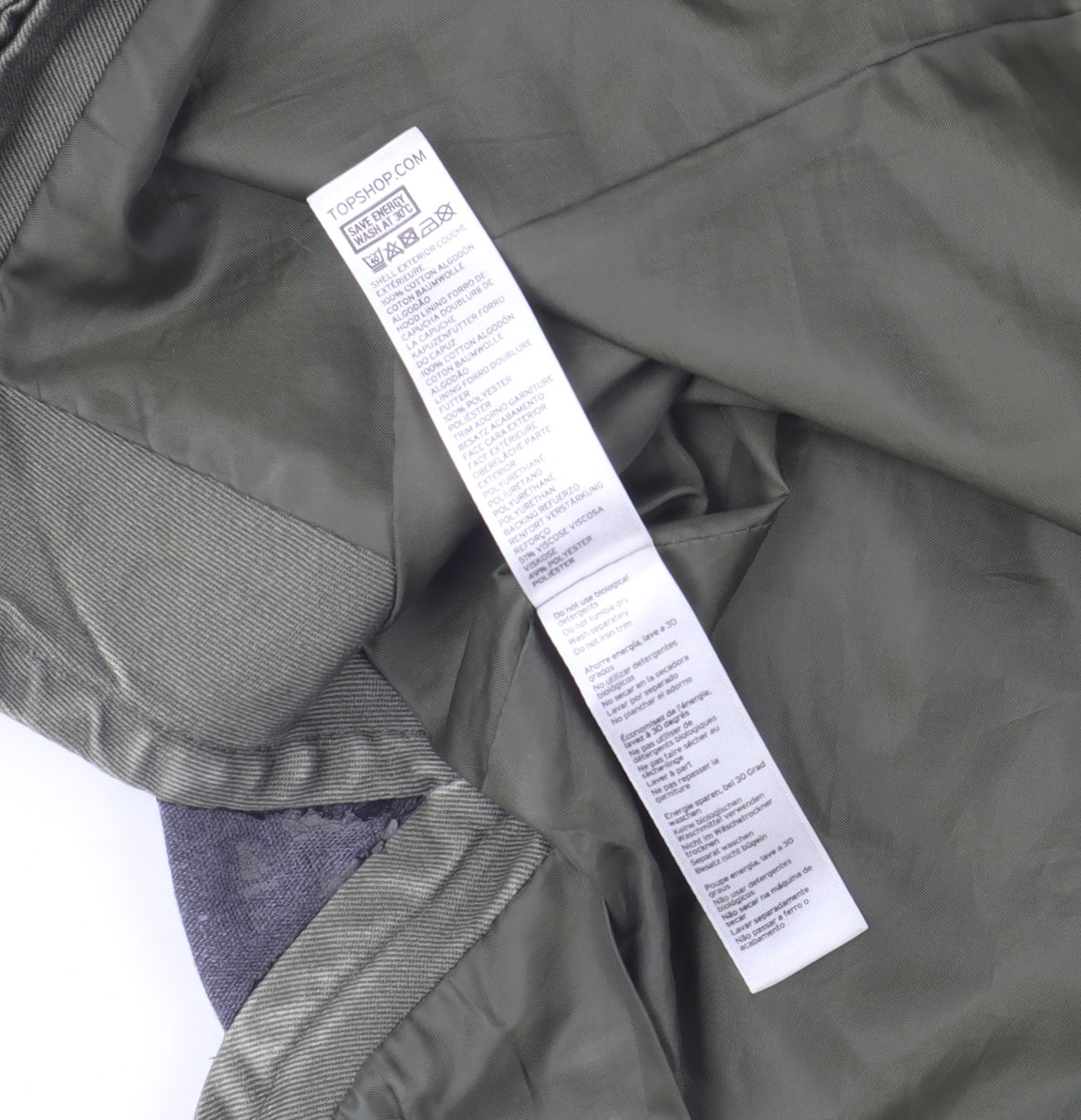Topshop Women Green UK 8 Hooded Cotton Parka Jacket