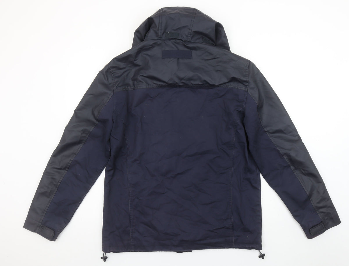 Maine New England Men's Navy Small Hooded Polyester Cotton Jacket