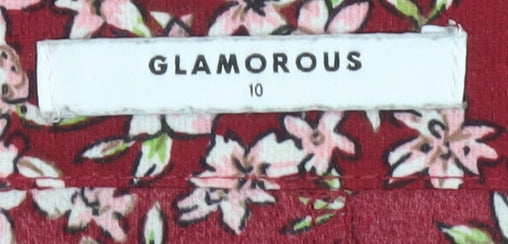 Glamorous Women Red Floral A-Line Mini Dress Size 10