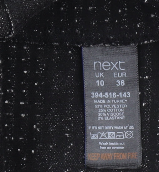 Next Womens Black Geometric Knit Open Jacket Size 10